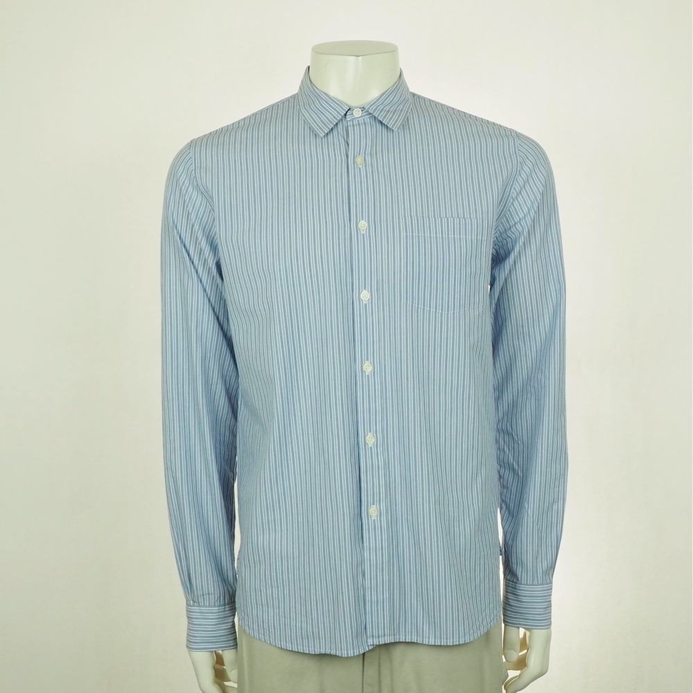 Brooks Brothers Red Fleece Button Down Shirt Mens Large Blue Dress Cotton Blend